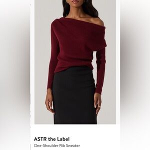 ASTR Off-Shoulder Burgundy Sweater